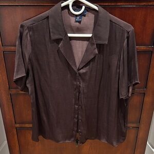 Rachel Zoe Chocolate Brown Button Down Shirt